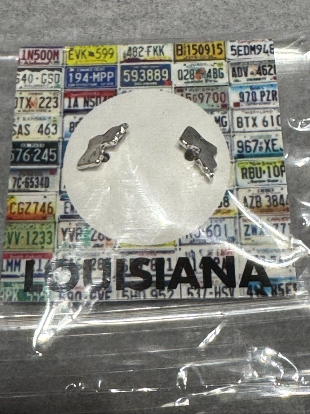 5/25 - Buy 5 for $25 Silver Louisiana earrings